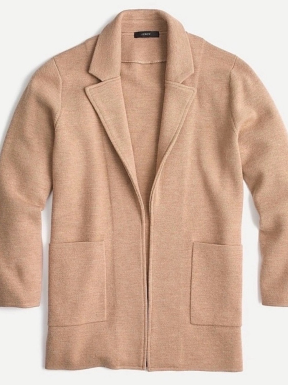 J. CREW | Tan Beige Open-Front Knit Cardigan Blazer Medium M